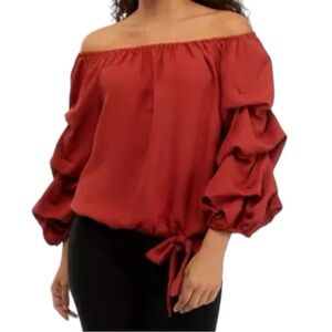 Vince Camuto Women’s Off The Shoulder Ruffle Long Sleeve Top ‎ Sz 2X
